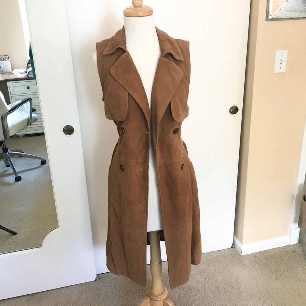 Olivia Palermo + Chelsea28 Tan Suede Trench Dress